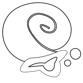 Ancient shell black and white clipart