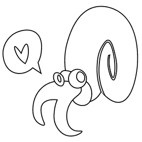 Ancient snail black and white clipart