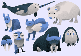 Arctic animals vector