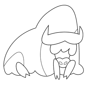 Arctic bull black and white clipart