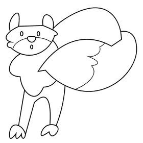 Arctic fox black and white clipart