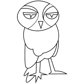 Arctic owl black and white clipart