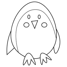 Arctic penguin black and white clipart