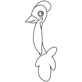 Australian bird black and white clipart
