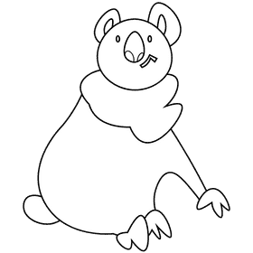 Australian koala black and white clipart