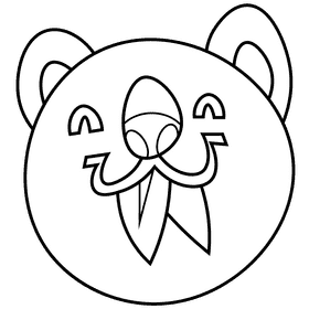 Australian koala eats black and white clipart