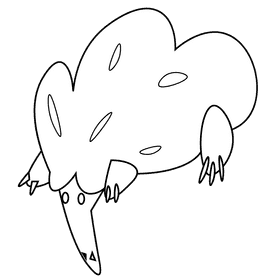 Australian echidna black and white clipart