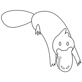 Australian platypus black and white clipart