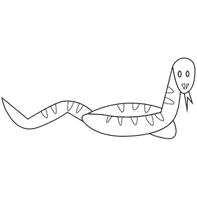 Australian snake black and white clipart