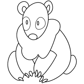 Australian wombat black and white clipart