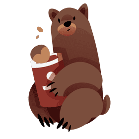 Autumn bear clipart