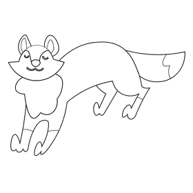 Autumn fox black and white clipart