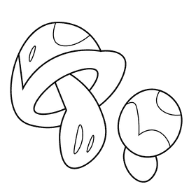 Autumn mushroom black and white clipart