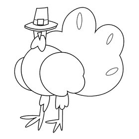 Autumn turkey black and white clipart
