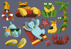 Beach animals vector