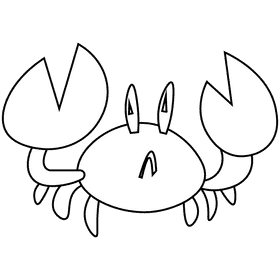 Beach crab black and white clipart