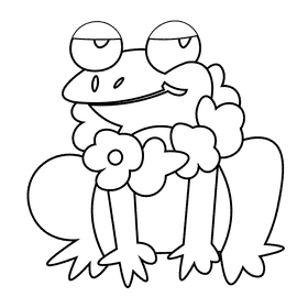 Beach frog black and white clipart