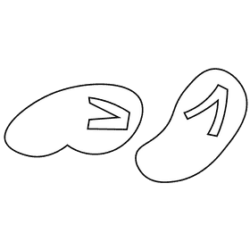 Beach sandals black and white clipart