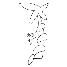Beach snake black and white clipart