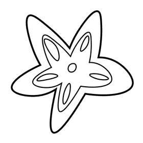 Beach starfish black and white clipart