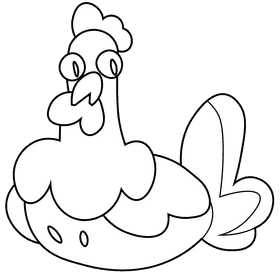 Birds chicken black and white clipart
