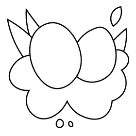 Birds eggs black and white clipart