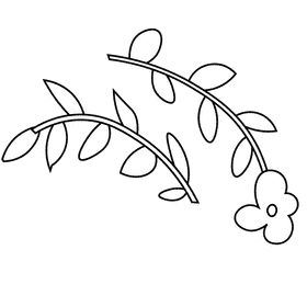 Flowers black and white clipart