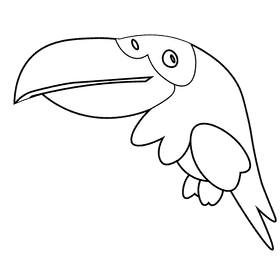 Birds toucan black and white clipart