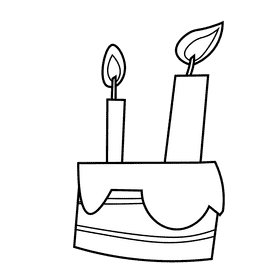 Birthday cake black and white clipart