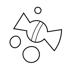 Birthday candy black and white clipart