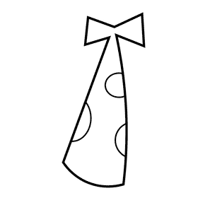 Birthday cap black and white clipart