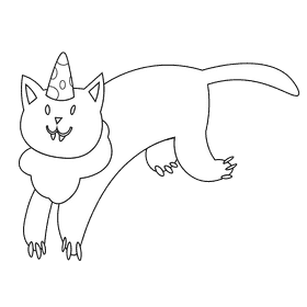 Birthday cat black and white clipart