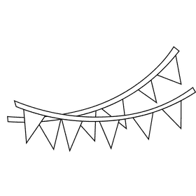 Birthday flags black and white clipart