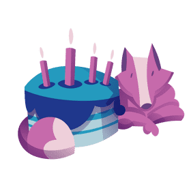 Birthday fox clipart
