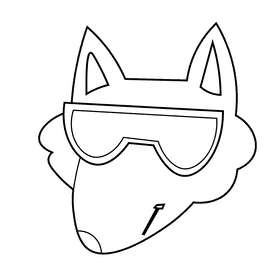 Birthday wolf black and white clipart