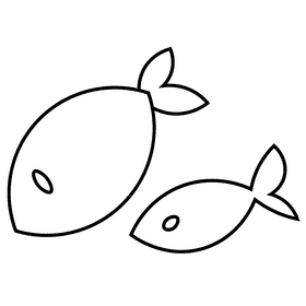 Cats fish black and white clipart