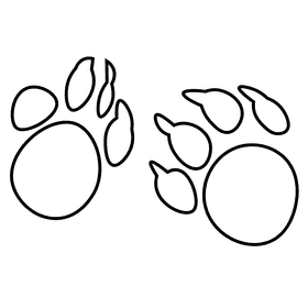 Cats footsteps black and white clipart