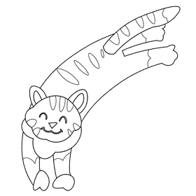 Cats playful black and white clipart