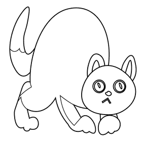 Cats scared black and white clipart