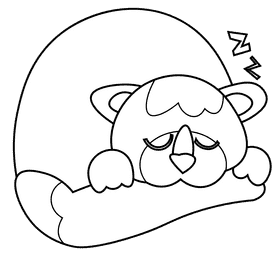 Cats sleeping black and white clipart