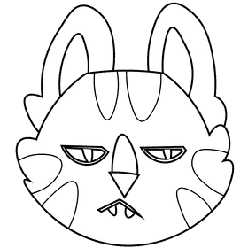 Chinese calendar cat black and white clipart
