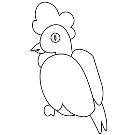 Chinese calendar cock black and white clipart
