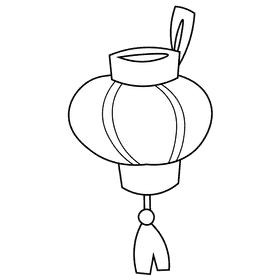 Chinese calendar lamp black and white clipart