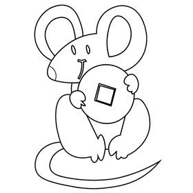 Chinese calendar mouse black and white clipart