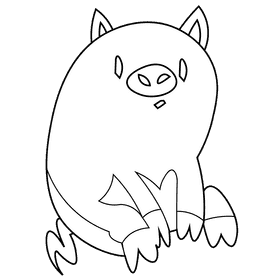 Chinese calendar pig black and white clipart