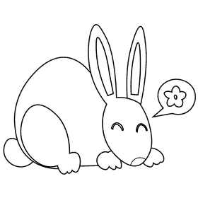 Chinese calendar rabbit black and white clipart