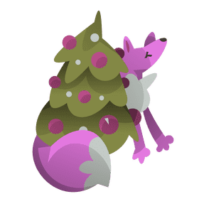 Christmas fox clipart