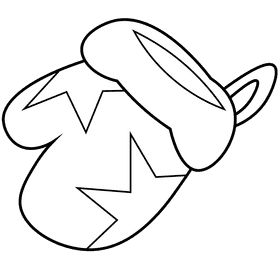 Christmas glove black and white clipart