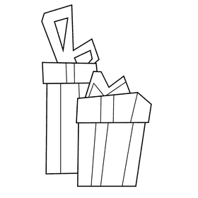 Christmas presents black and white clipart
