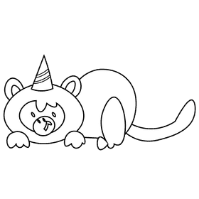 Circus animal black and white clipart